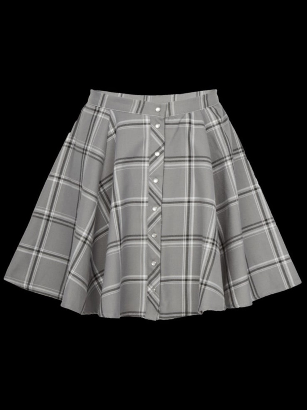 DIXXON Gray Plaid Circle Skirt